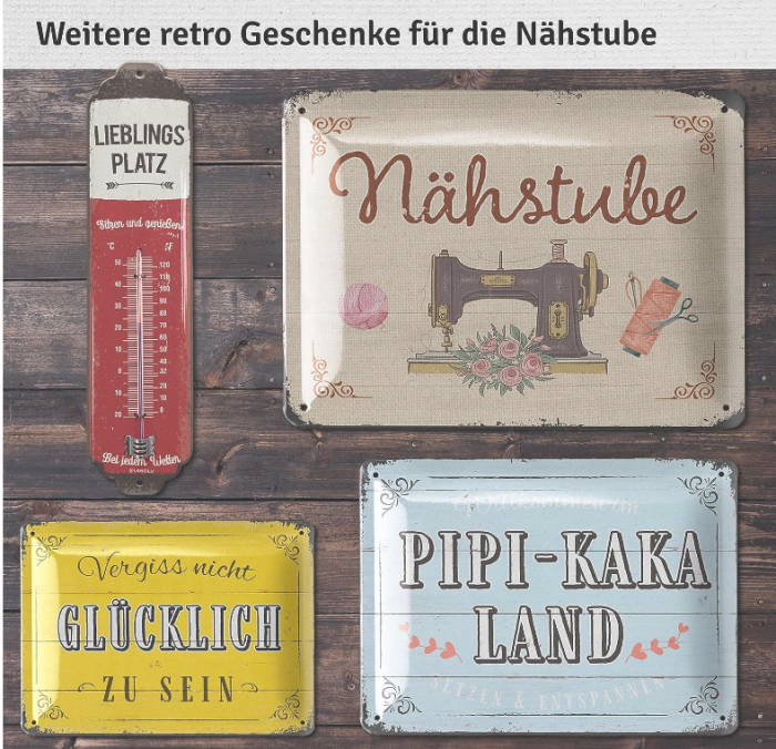 Semn de cusut LANOU, Cadou decorativ pentru cusut, Placă de tablă retro 20 x 30 cm [6]