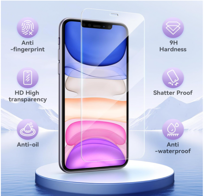 Set 1 Folie sticlă de protectie pentru ecran + 3 folii pentru camera Niphabe pentru iPhone 11 [4]