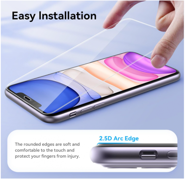 Set 1 Folie sticlă de protectie pentru ecran + 3 folii pentru camera Niphabe pentru iPhone 11 [5]