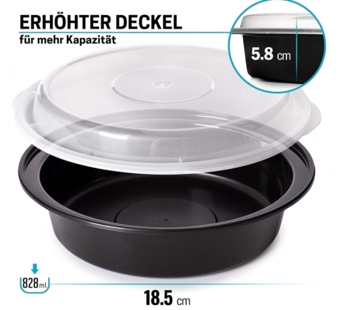 Set 10 recipiente rotunde pentru alimente reutilizabile fără BPA cu capace etanșe [6]