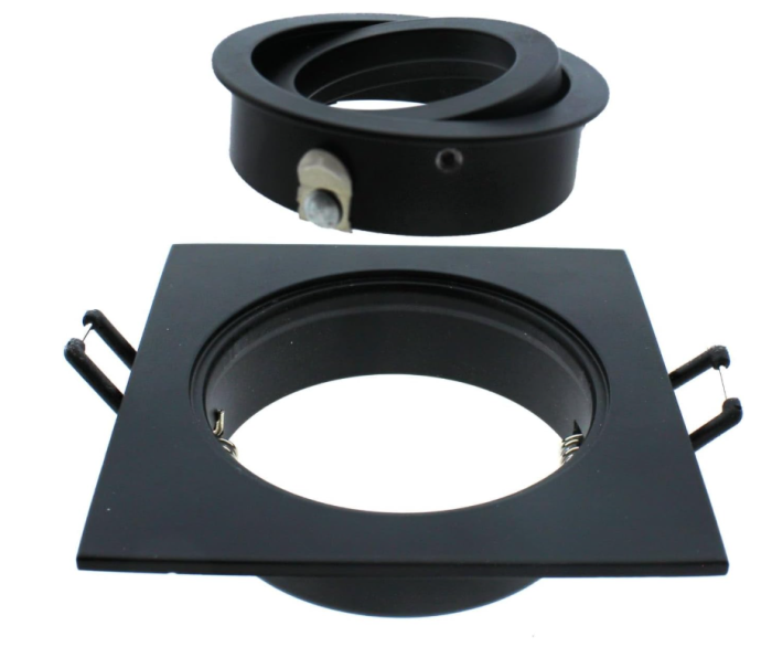 Set 10 spoturi Wonderlamp, incastrabil, patrat, negru [4]