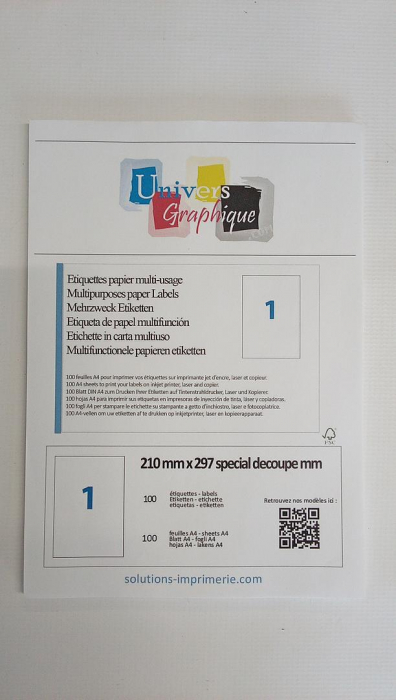 Set 100 coli A4 cu etichete adezive, 5 sloturi pentru decupare mai usoara [2]