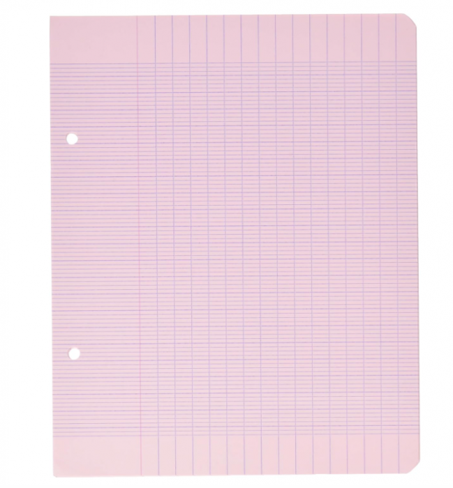 Set 100 foi Clairefontaine 1343C A5+, cu linii Séyès, hârtie velină de 90 g/m², culoare roz [1]
