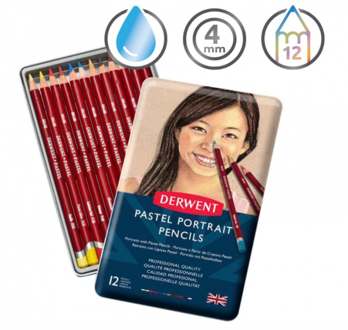 Set 12 Creioane pastel Derwent, 4 mm (2300563) [4]