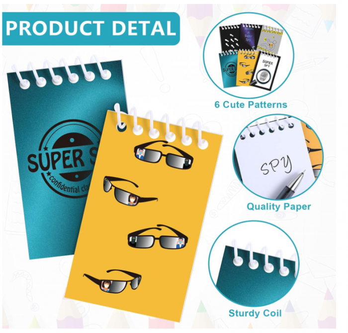 Set 15 carnetele cu spirala Censen pentru copii, cu tema SPION [4]