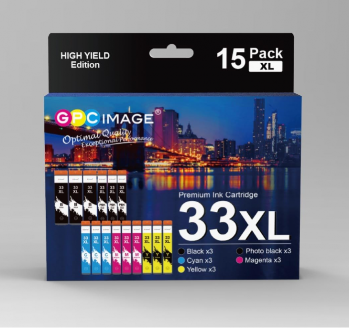 Set 15 Cartușe de cerneală GPC Image de înlocuire pentru Epson 33XL [7]