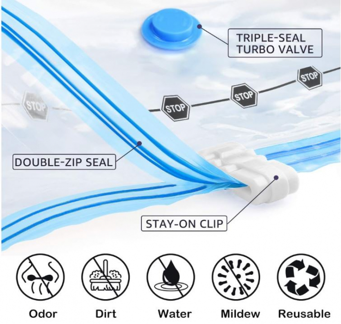 Set 15 saci de depozitare in vid BoxLegend, reutilizabili, transparent [6]