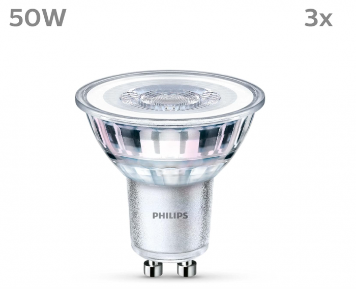 Set 2 Becuri spot PHILIPS LED clasic, alb rece 4000K - GU10, 50W [2]