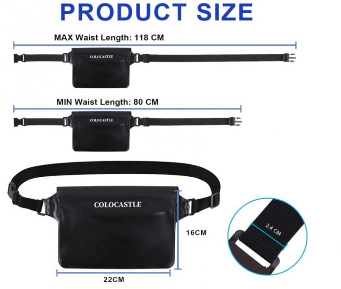 Set 2 borsete impermeabile COLOCASTLE, curea reglabila, 22 x 16 cm [4]