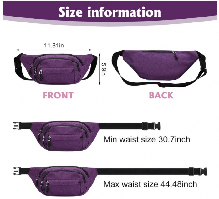 Set 2 borsete Jostift, impermeabile, unisex, negru/violet [2]