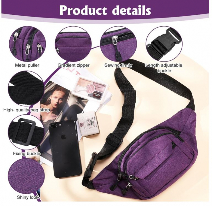 Set 2 borsete Jostift, impermeabile, unisex, negru/violet [3]