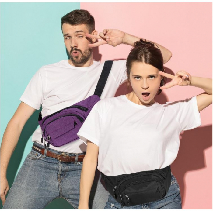 Set 2 borsete Jostift, impermeabile, unisex, negru/violet [6]