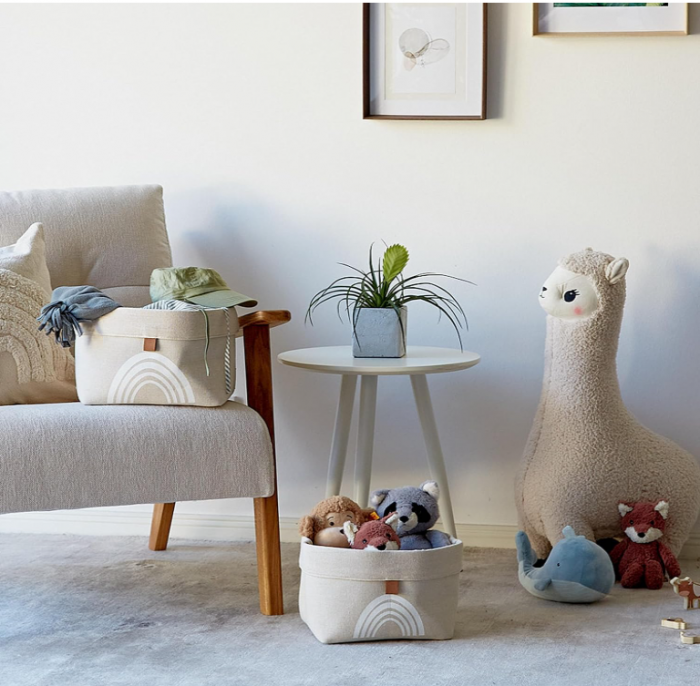 Set 2 Coșuri de depozitare LOVE IT STORE IT, Pliabile, Bej [7]