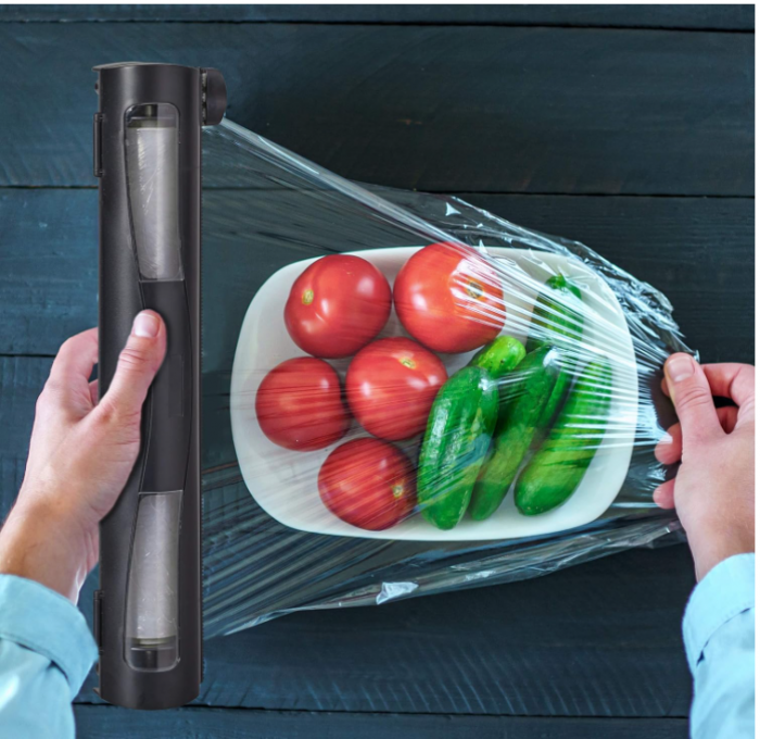 Set 2 dispensere de folie de aluminiu si alimentara Relaxdays, negru, 5 x 37 x 8 cm [9]