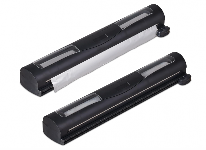 Set 2 dispensere de folie de aluminiu si alimentara Relaxdays, negru, 5 x 37 x 8 cm [1]