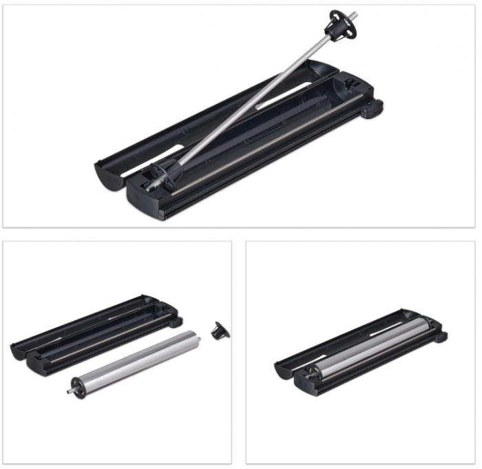 Set 2 dispensere de folie de aluminiu si alimentara Relaxdays, negru, 5 x 37 x 8 cm [10]