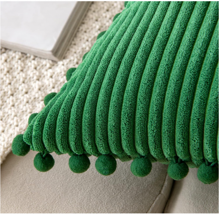 Set 2 Fete de pernă EMEMA, 50 x 50 cm, verde închis [3]