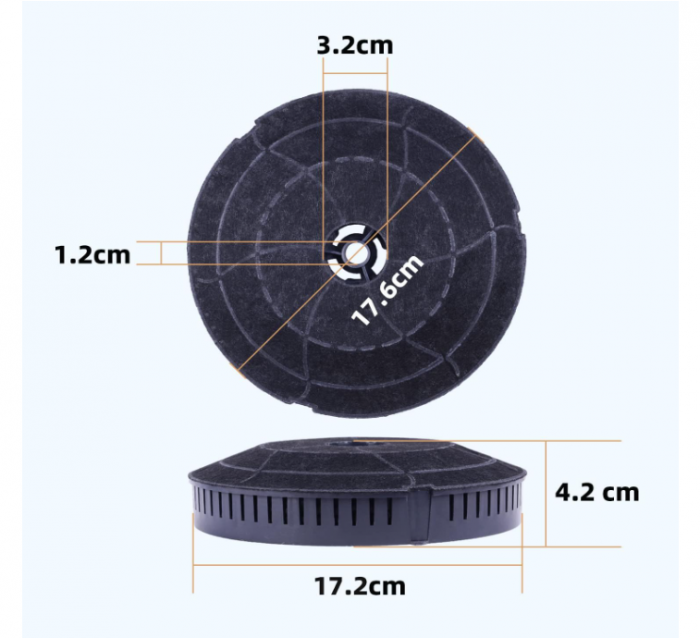 Set 2 filtre carbune activ pentru hota GOLDEN ICEPURE [3]