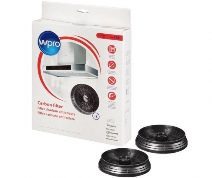 Set 2 filtre de carbon pentru hota, 146 x 30 mm, Model 145, 121g, WPRO 484000008780 [2]