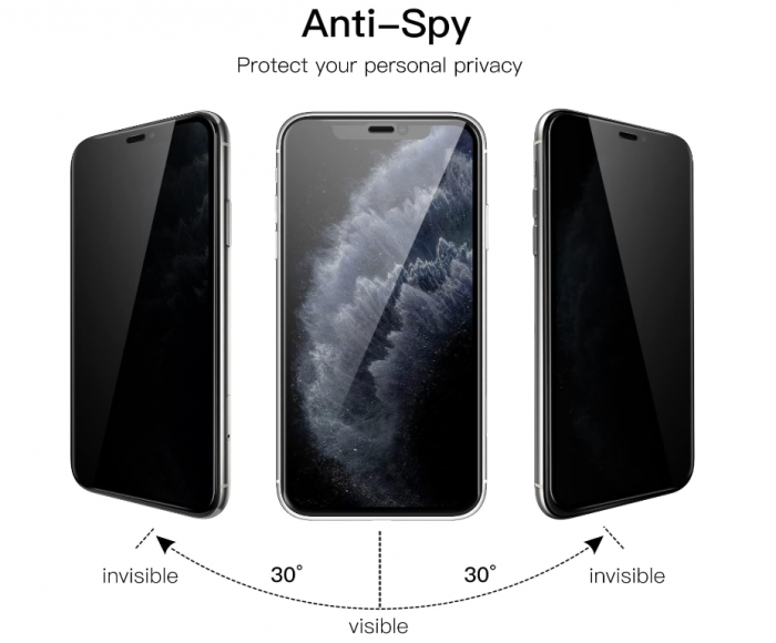 Set 2 folii protectie sticla securizata JETech Anti-Spy pentru iPhone 11 Pro/X/XS de 5.8 inch (14.7 cm) [3]