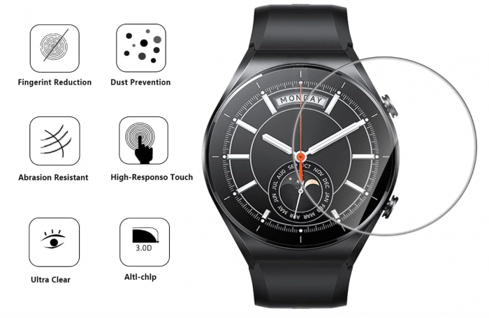 Set 2 folii protectie sticla securizata Natbok pentru Xiaomi Watch S1 [7]