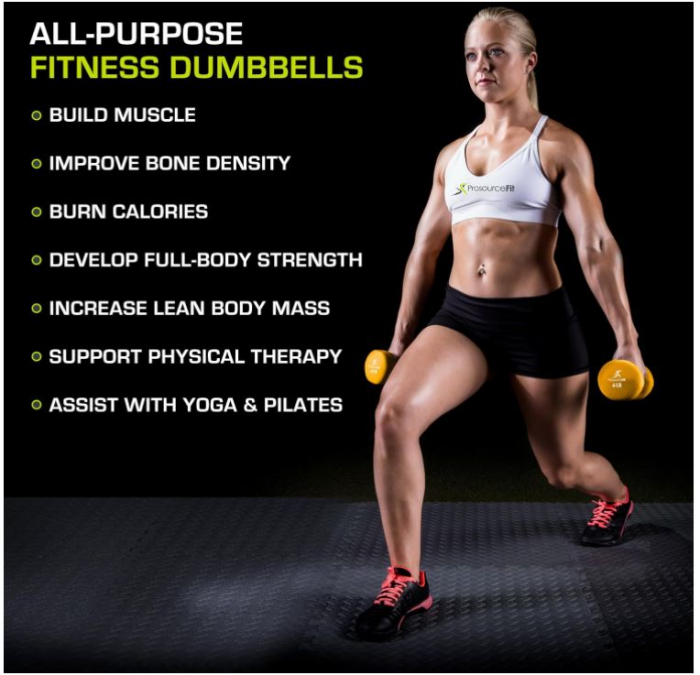 Set 2 gantere din neopren 6lb (2.7kg) ProsourceFit, galben [6]