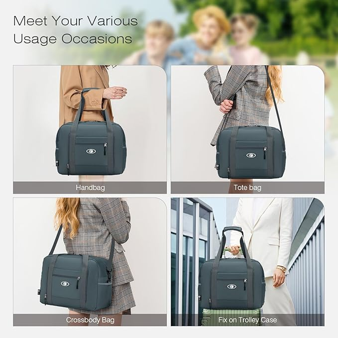 Set 2 genti de calatorie pliabile SPAHER, negru, 40x30x20 cm [4]