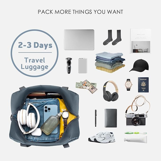 Set 2 genti de calatorie pliabile SPAHER, negru, 40x30x20 cm [3]