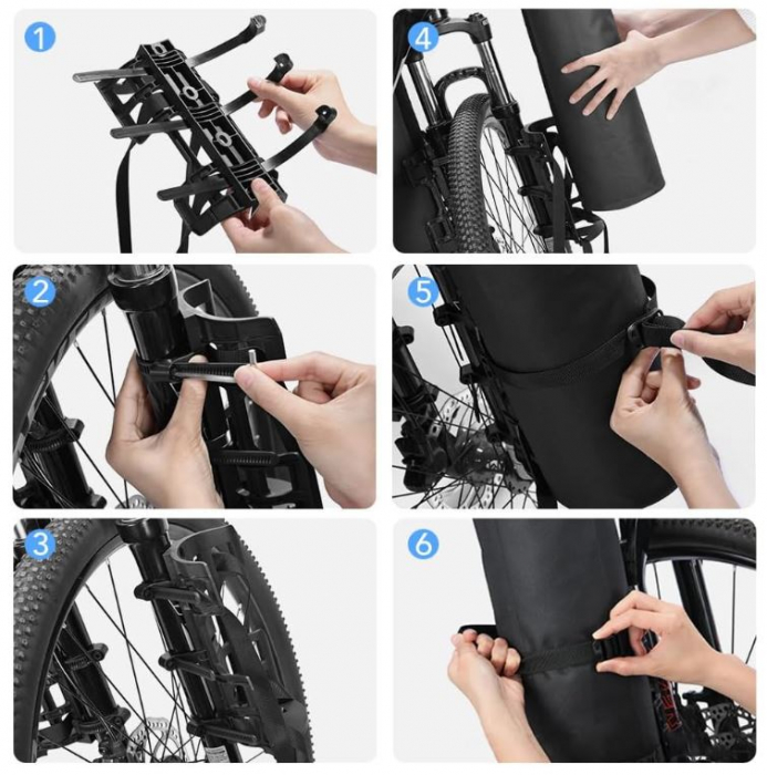 Set 2 genti pentru bicicleta Lixada, multifunctionale, 2x3L, impermeabil, negru [7]