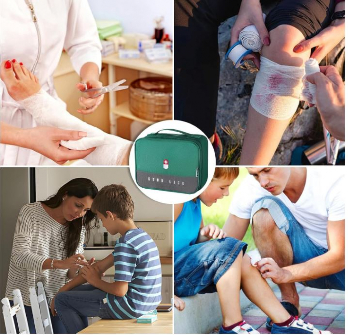 Set 2 genti pentru medicamente BBjinronjy, pentru călătorie, verde [9]