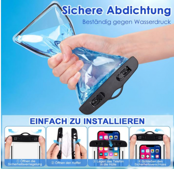 Set 2 huse impermeabile Kiiwah, pentru documente si telefon [5]