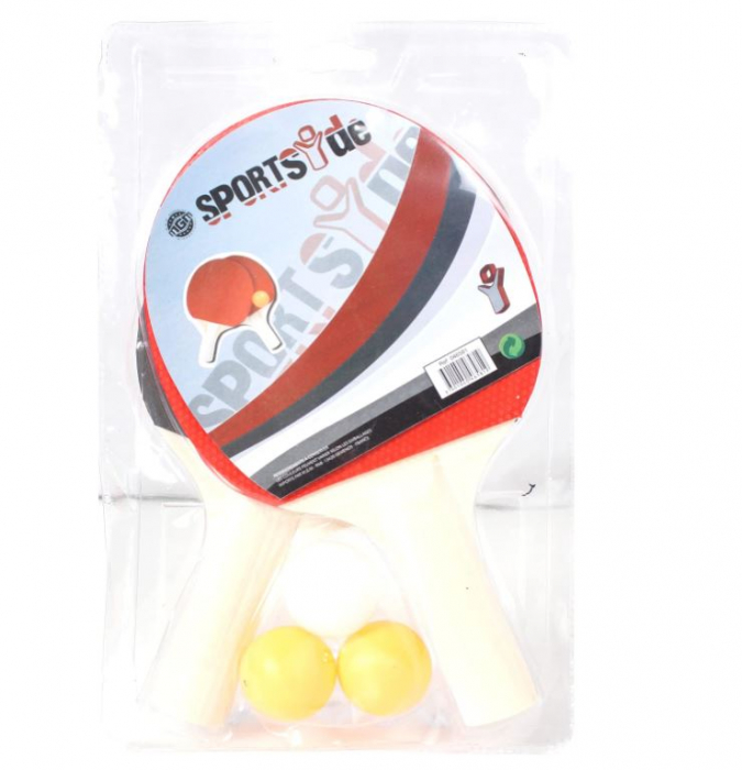 Set 2 palete de tenis de masă SPORTSIDE + 3 mingi [5]