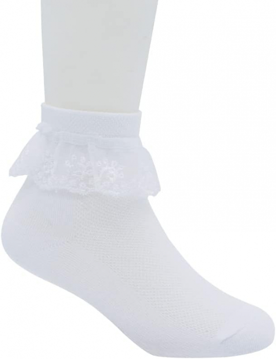 Set 2 perechi sosete cu volanase pentru fete Snegyu, alb, 3-5 aniSet 2 perechi sosete cu volanase pentru fete Snegyu, alb, 3-5 ani [3]