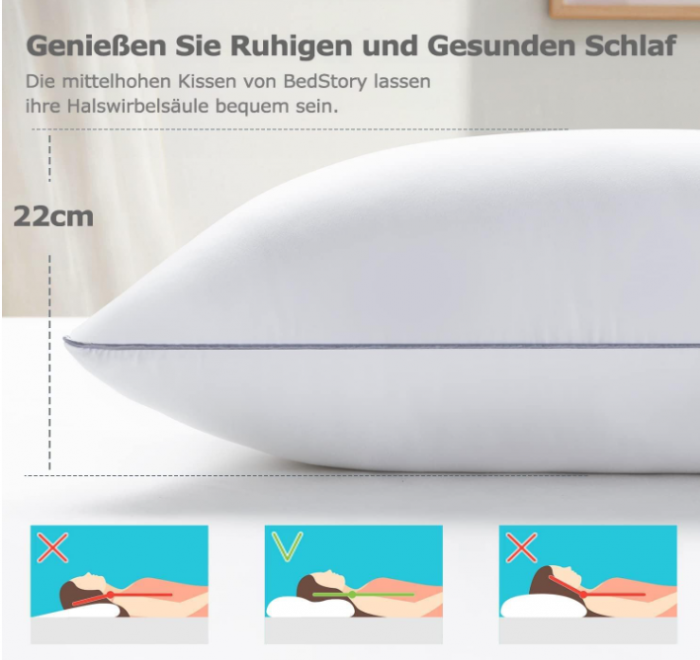 Set 2 perne BedStory, 80 x 80 cm, umplutură premium din microfibră 1500 g x 2 [7]