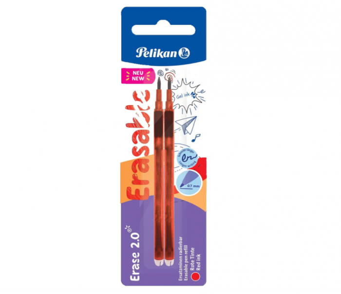 Set 2 rezerve universale pentru pix Pelikan, cerneală roșie, vârf M 0,7 mm [1]