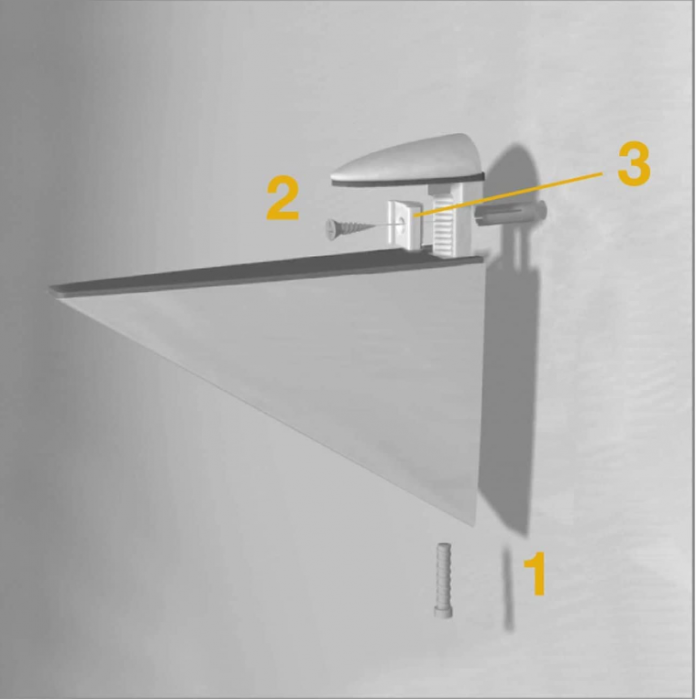 Set 2 suporturi pentru raft, 8-40mm Emuca Halcon, 4009225, finisaj aluminiu vopsit [3]
