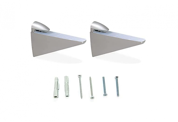 Set 2 suporturi pentru raft, 8-40mm Emuca Halcon, 4009225, finisaj aluminiu vopsit [2]