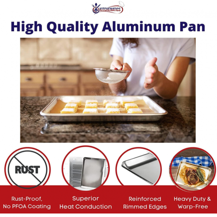 Set 2 tavi de copt din aluminiu KITCHENATICS, 24.4 x 33 cm [7]