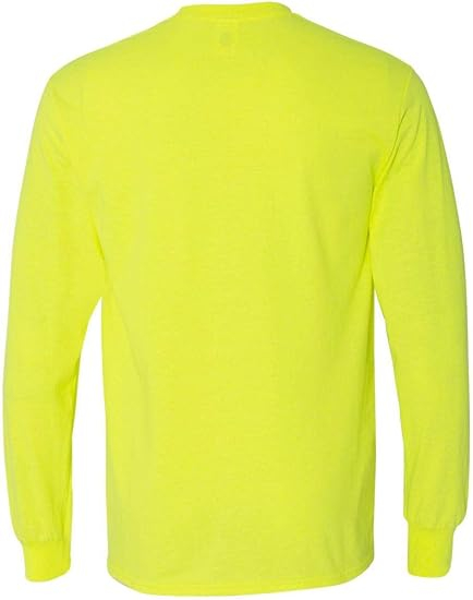 Set 2 tricouri cu maneca lunga Gildan, bumbac, verde neon, XL [3]