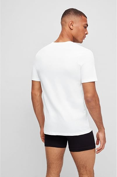 Set 2 tricouri cu maneca scurta pentru barbati Hugo Boss, negru + alb, marime L [4]