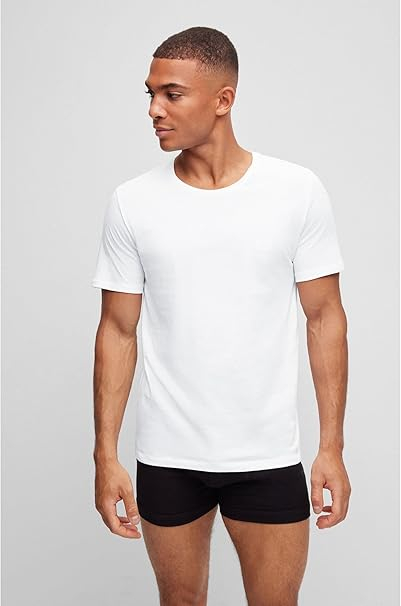 Set 2 tricouri cu maneca scurta pentru barbati Hugo Boss, negru + alb, marime L [3]