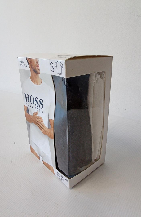 Set 2 tricouri cu maneca scurta pentru barbati Hugo Boss, negru + alb, marime L [2]