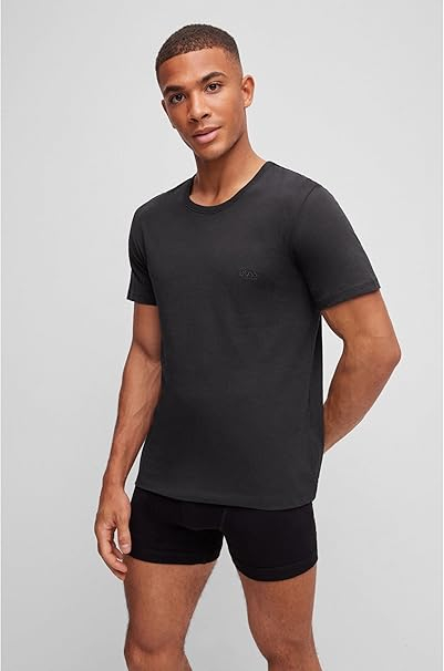 Set 2 tricouri cu maneca scurta pentru barbati Hugo Boss, negru + alb, marime L [5]