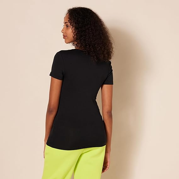 Set 2 tricouri cu maneca scurta pentru femei Amazon Essentials, negru, L [4]