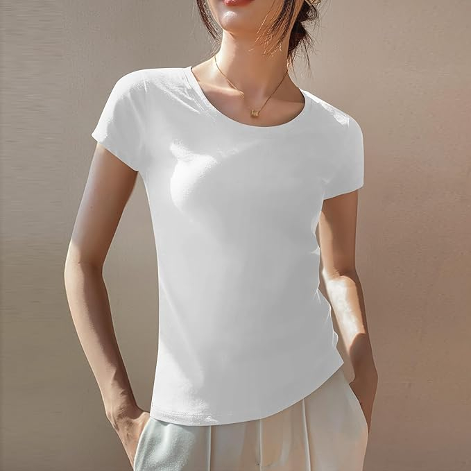 Set 2 tricouri cu maneca scurta pentru femei LiKing, alb+gri, M [2]