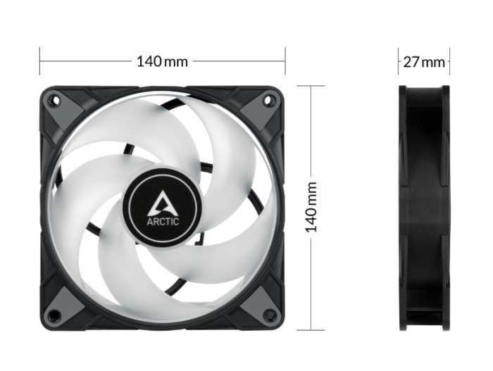 Set 2 ventilatoare Arctic pentru PC, P14 PWM A-RGB, negru [6]