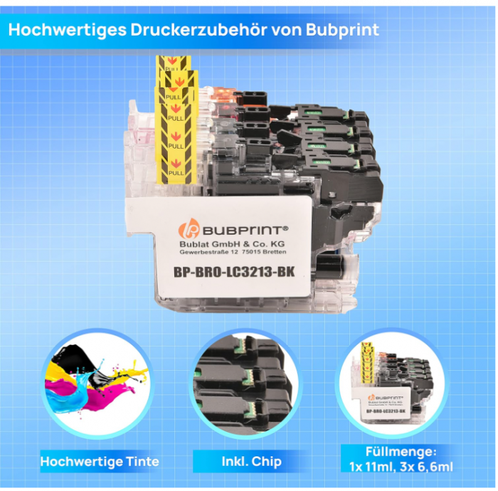 Set 3 Cartușe Bubprint Brother LC-3213 XL pentru DCP-J774DW MFC-J895DW MFC-J890DW DCP-J772DW DCP-J572DW DCP-J770 DCP-J772DNW MFC-J490 MFC-JFC-J491DW90 MFC-J491DW90 [4]