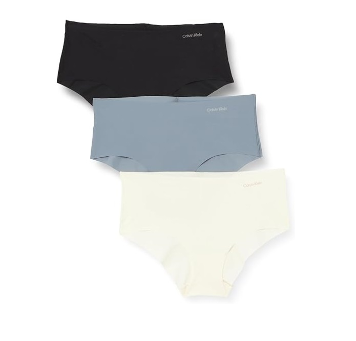 Set 3 chiloti pentru femei Calvin Klein Hipsters 000QD3559E, negru/alb/albastru, S [1]