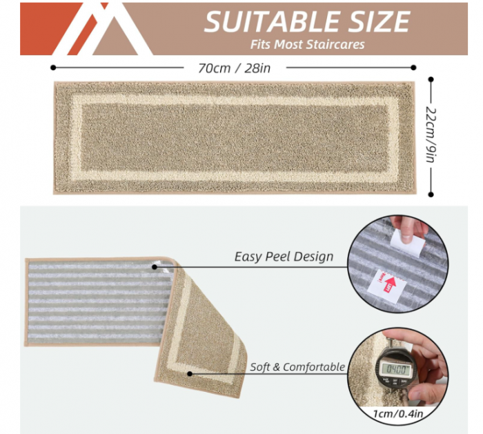 Set 3 Covorase pentru Scari Interiore COZY HOMEER, 22 x 70 cm [3]