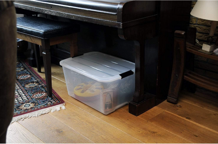 Set 3 cutii de depozitare Iris Ohyama TB-15, cu cleme, stivuibile, 15L [6]